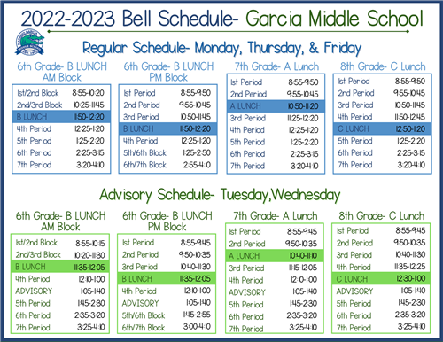 2022-2023 Bell Schedule